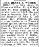 Obituary of Annie E. Wilber - Part 1
