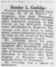 Death Notice of Stanley L. Coolidge